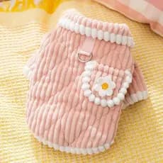 XS-XXL Outono E Inverno Jaqueta De Lã Simples Pequenos Bolsos De Flores Quatro Pernas Pijamas Grossos Quente Urso De Pel