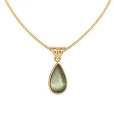 Ht francês azul oceano gota de água titânio aço colar banhado a aço inoxidável 18K ouro moda clavícula corrente