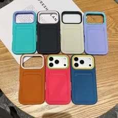 Capa protetora líquida 3 em 1 com Slot para cartão, adequada para iPhone 11-17 (modelos populares)