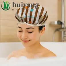 HUIYANG 2 Pcs Touca De Banho À Prova D'água , Confortável Com Proteção De Cabelo Faixa Elástica , Toucas De Desenho Anim