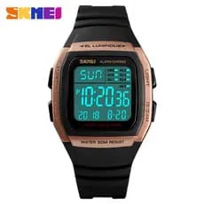 SKMEI 1278 relógio esportivo ao ar livre relógio esportivo masculino à prova d'água com tela digital LED