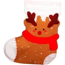 10 sacos para biscoitos de Natal, sacos auto-selantes, materiais de selagem, sacos de celofane de Natal, sacos para pres