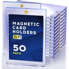 50 protetores magnéticos para cartas, 35 protetores de cartas de encaixe rápido, película protetora U-V, feitos de plást