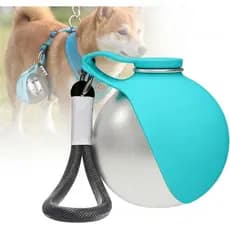 Garrafa de Água Dobrável para Viagem, Garrafa Portátil 2 em 1 com Copo e Tigela de Aço Inoxidável, Dispensador à Prova d