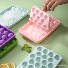 25 bolas de gelo com tampa, molde de gelo de silicone elástico, sem BPA, usado para cubos de gelo congelados PJFW