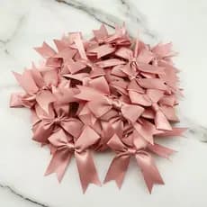 50 Peças 1 Polegada Laço De Fita Rosa Fresco Tamanho Pequeno De Cetim De Poliéster Arco Flor Artesanato Faça Você Mesmo