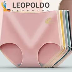 LEOPOLDO Roupa Íntima Feminina Cor Doce Confortável Algodão Cintura Alta Meninas Fitness Cuecas Sem Costura