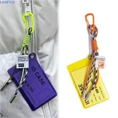 Cordão Porta-Cartões LANFYQI , Alça De Cartão De Identificação De Chaveiro De Metal De Material PVC , Suporte De Credenc