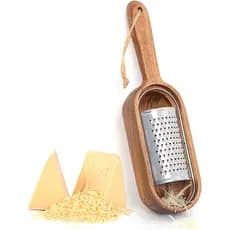 Ralador de Queijo de Madeira com Cabo, Ralador de Queijo Rústico Marrom com Espaço de Armazenamento, Raladores de Cozinh
