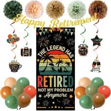 Decorações de Aposentadoria Vlipoeasn para Homens e Mulheres, Conjunto Colorido Vintage para Festa de Aposentadoria com