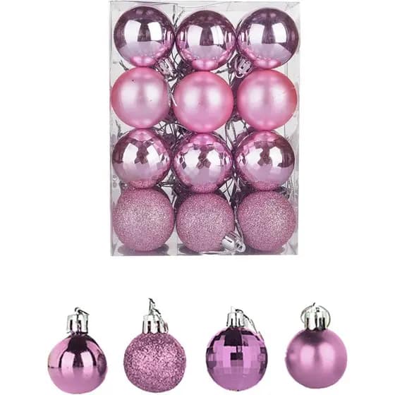 Bolas de Natal, 24 Peças de Enfeites para Árvore de Natal, Bolas Penduradas de 1,57 Polegadas para Decorações de Árvore 