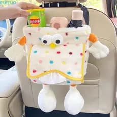 PERTUO Caixa De Tecido Montada Em Carro , Lixeira De Veículo De Pelúcia 2 1 , Bolsa De Armazenamento Traseira Fofa De De