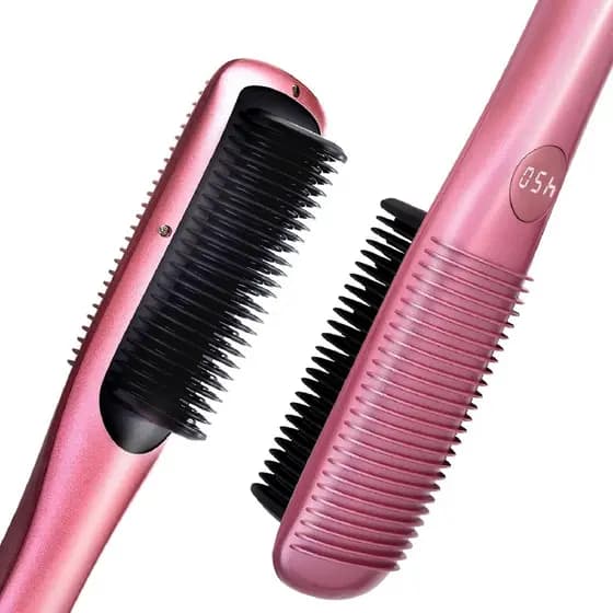 Escova Alisadora de Cabelo, Escova Quente Iônica para Mulheres com Aquecimento Rápido em 20s, Anti-Queimaduras e Voltage