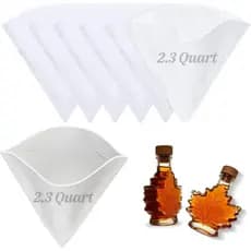 Conjunto de 6 peças de filtros cónicos para xarope de bordo de 2,3 quartos - Coador para filtragem de xarope de seiva de