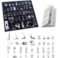 Conjunto Profissional de 42 Peças de Calcadores para Máquina de Costura com Manual para Brother, Singer, Babylock, Janom