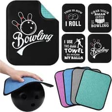 VitalCozy 4 Peças Toalha Engraçada de Microfibra para Bola de Boliche 10"x8" Almofada Premium para Bola de Boliche com P
