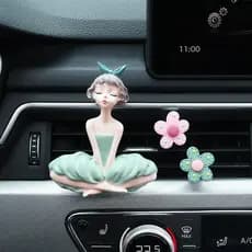 Ar condicionado do carro bonito elfo decoração saída de ar bênção ornamentos menina rosa flores carro aromaterapia