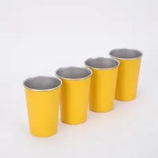 Conjunto de 4 Copos de Aço Inoxidável, Copo de Aço Inoxidável, Copo Térmico, Copo para Água, Empilhável, Reutilizável (a