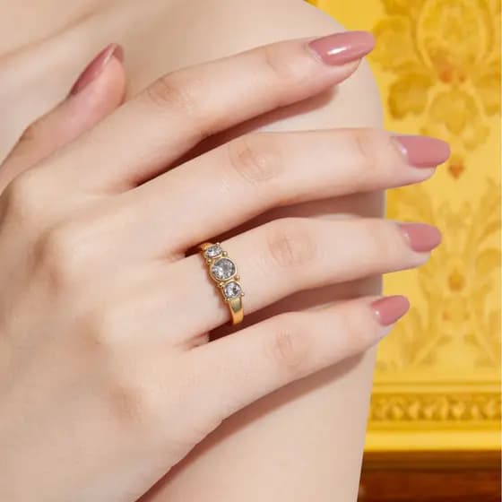 [Estoque pronto] Anel de diamante de venda quente Anel de diamante Anel de diamante Homens Mulheres Par Anel Moda Clássi