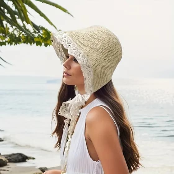 Boné de Praia Respirável com Proteção UV para Férias de Primavera e Verão