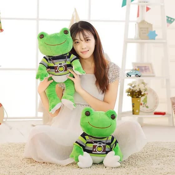 1 Pedaço De Brinquedo De Pelúcia De Rã De 26cm Decoração De Desenho Animado Macio Boneca animal Presente De Aniversário