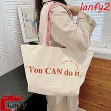 Bolsa De Ombro Listrada LANFY , Estilo Versátil De Grande Capacidade Lona Com Design Frente E Verso