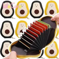 SFSE-Cute Abacate Coin Purse-Suporte De Proteção Para Cartão De Identificação-Portátil , Couro PU , Vários Slots , À Pro