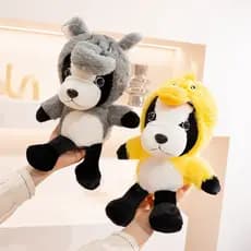Boneca De Pelúcia Sanyechaocreative Disfarce Dog , Brinquedo Com Capuz De Animal Fofo De Desenho Animado , Tema De Panda