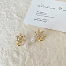 [Estoque pronto] Feel High-End Ear-Hook Frisado Brincos Feminino Luz Luxo High-End Brincos Requintados WJG