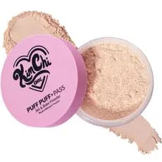 Conjunto KimChiChicBeautyPuffPass e Pó Fixador, Pó Facial Solto Ultra-Fluffy, Maquiagem Facial Suave e, Tom de P