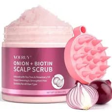 Esfoliante capilar, shampoo esfoliante de cebola para o couro cabeludo, cuidado capilar 2 em 1, vegano, para purificar e