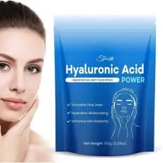Pó de Ácido Hialurônico, Pó de Ácido Hialurônico Solúvel em Água, Hidratação Profunda, Baixo Peso Molecular (3,53oz)