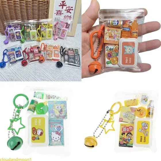 cloudandmoon Chaveiro Resina Miniatura Fofo Bolsa Charme Novidade Brinquedo Para