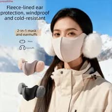 Máscara Protetora De Orelha JUNYUE 2 Em 1 , Facial À Prova De Vento E Poeira , Protetor Espesso Para Ciclismo De Inverno