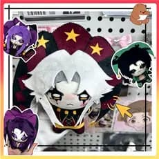 Boneco de Pelúcia Harlequin Pierrot do Circo Anormal de 10cm, Pingente de Anime, Acessórios para Mochila, Chaveiro, Deco