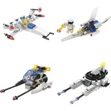 Blocos de Montar - Aventura Espacial Blockbrinq Brinquedo Educativo Infantil Astronauta Foguete Nave