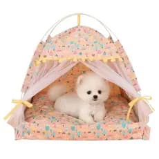 Barraca Para Cães De Estimação Tenda Portátil Fofa Casa De Gato Cama De Cachorro Pequena Almofada Grossa Respirável Hut