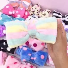 Faixa Suave Limpeza Facial Skin Care Laço Estampada