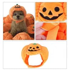 Acessório de Fantasia para Animais de Estimação de Halloween, Ajustável e Flexível, em Forma de Abóbora, para Gatos e Cã