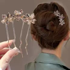 High-end sensação linda cor bobina de cristal pente de cabelo High-End indústria pesada Maple Leaf cabeça traseira Exqui