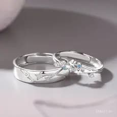 Vem com alguns anéis de estrela para homens e mulheres, um par fresco com chuva de meteoros cravejada de diamantes.