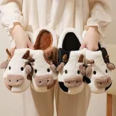 Pantufa De Vaquinho 3D Chinelo Femenino Masculino  Confortável Premium  Antiderrapante Macia Super Presente Pra Familha