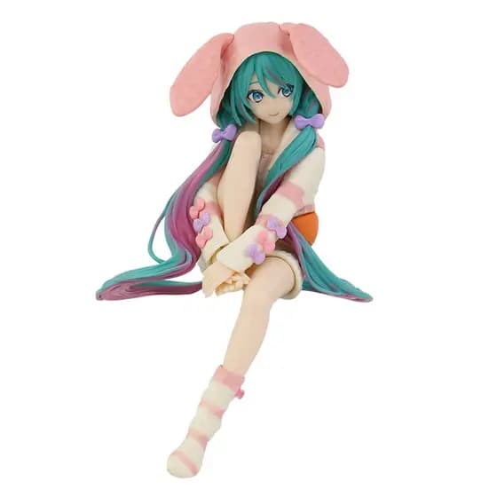 Novo 14cm VOCALO Anime Hatsune Miku Figura De Ação Coelho Orelha Pijamas Estatuetas Decoração Do Carro Boneca Modelo Cri