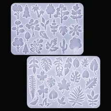 Resina DIY Série Folha Brincos Molde De Silicone Formas De Com Furo Moldes Para Jóias Arte Artesanato