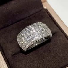 Anel de noivado feminino de zircônia com meio anel de diamante completo Super piscante