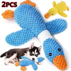Brinquedo de pato amarelo para cães, adequado para gatos e cães que gostam de morder, com sons de guinchos e chiados.