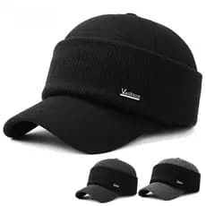 Boné de Beisebol Masculino, Boné Fashion, Boné Quente de Inverno, Boné de Beisebol com Proteção para as Orelhas, Boné de