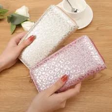 Bolsa de mão com lantejoulas para mulheres, estilo coreano, casual e elegante.