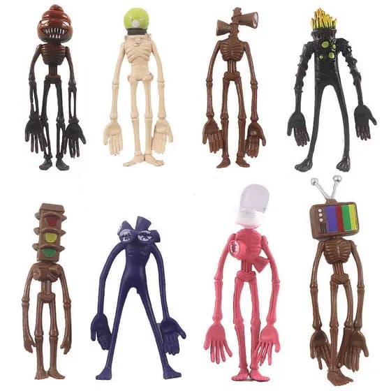 8Pcs/Set 10-12cm Horror Game Sirene Cabeça Humanoid Organismo De TV Monster Semáforo PVC Figuras De Ação Modelo Doll Toy