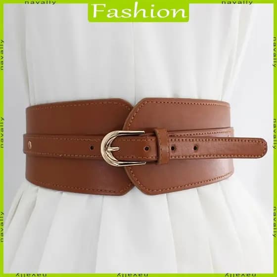 nava Cinto Elástico Feminino Elegante Retrô Com Fivelas Ajustável
